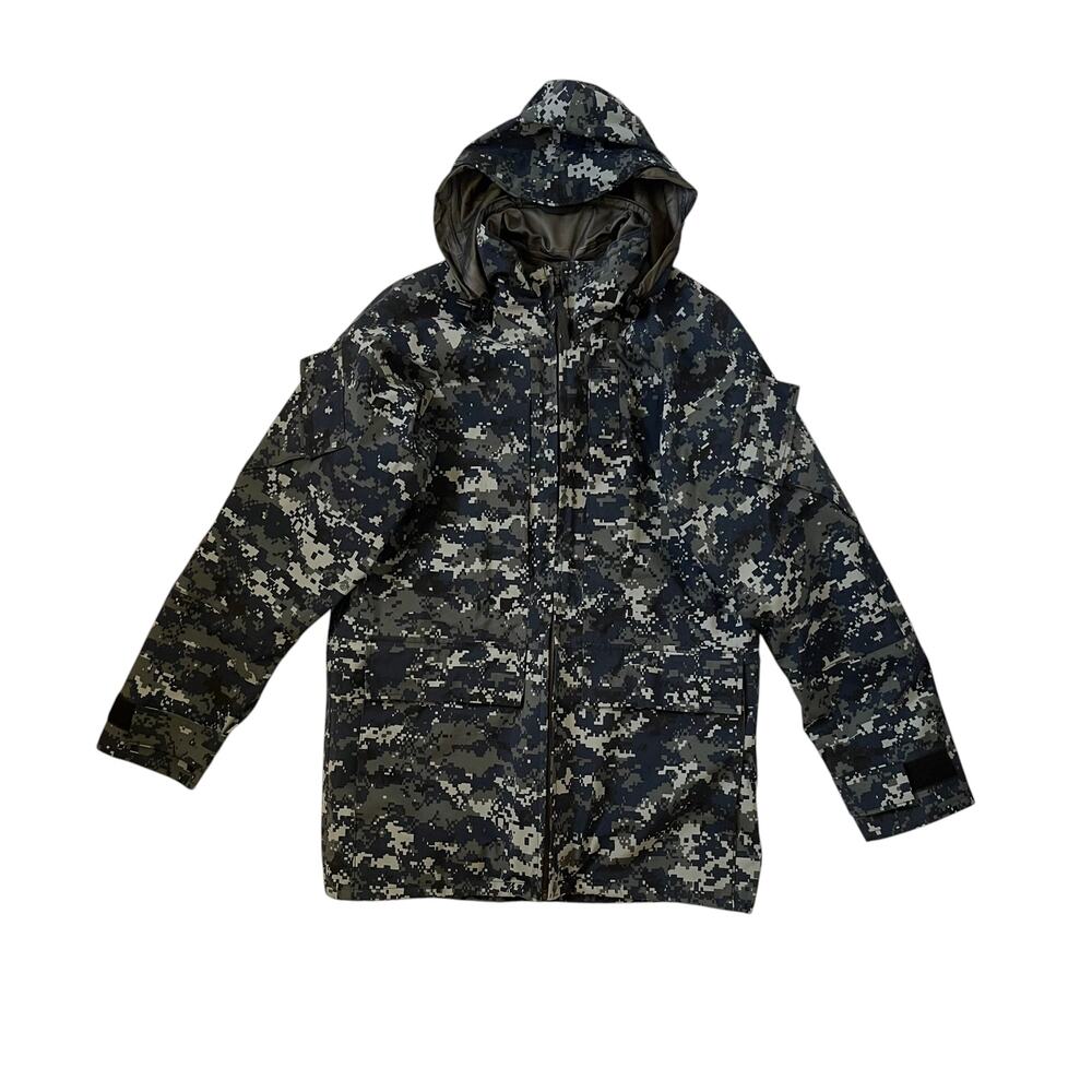 USN United States Navy Blue Digital Camo NWU Parka - Blueberry - Size Short Long